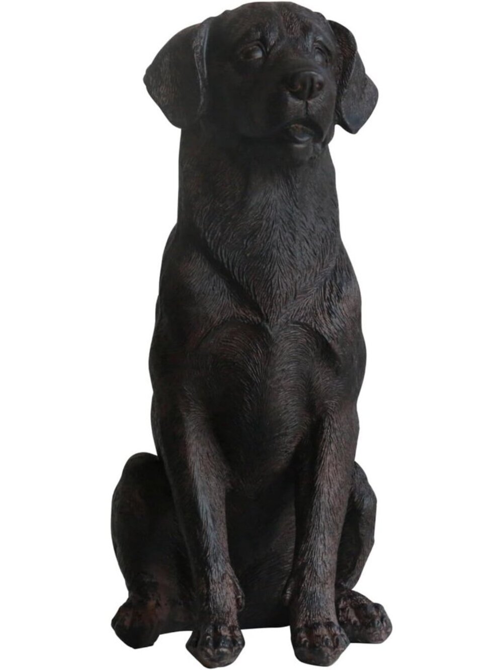 Black Lab Dog Statue Figurine - Sitting Resin Home Decor, 11.5'' Pet Lover Gift